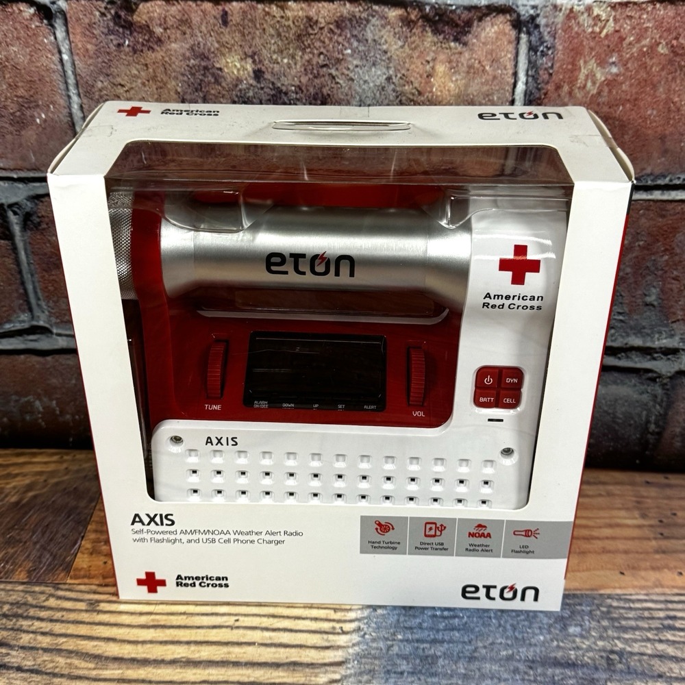 Eton American Red Cross Axis Self-Powered Safety Hub‎ w/Weather Radio Light USB